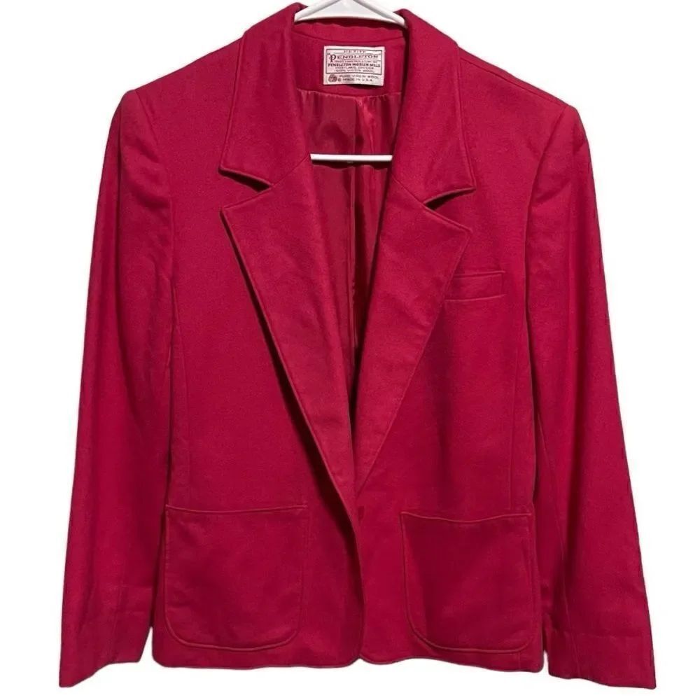 Pendleton- Women’s Hot Pink 100% Virgin Wool Blazer Jacket, SIze 8 PETITE